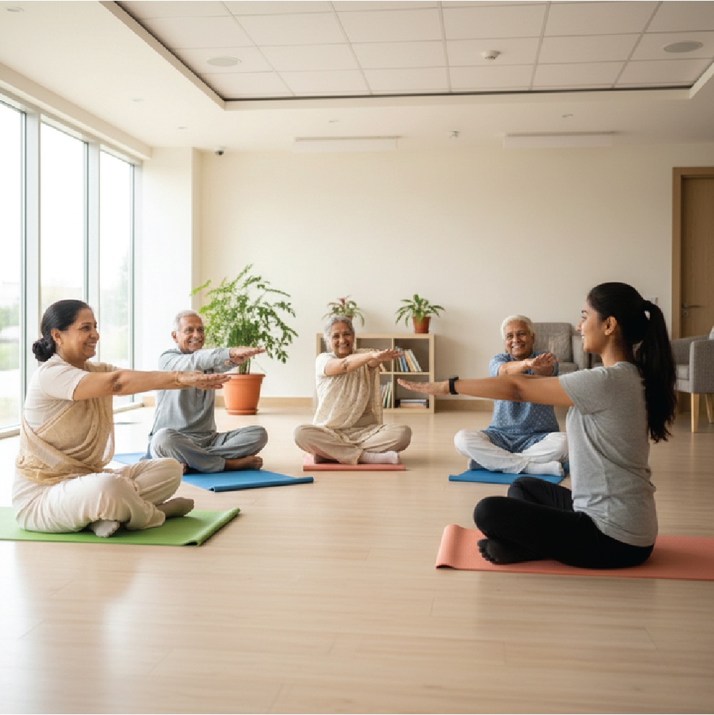 Caregiver assisting senior with care